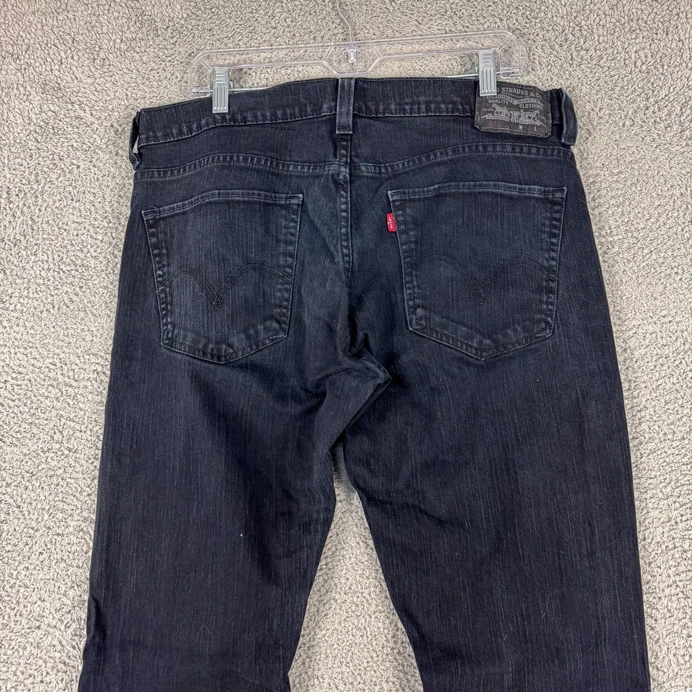 Levis 511 Jeans Mens 36 Black‎ Slim Fit Stretch Charcoal Denim Zip Fly 36x35